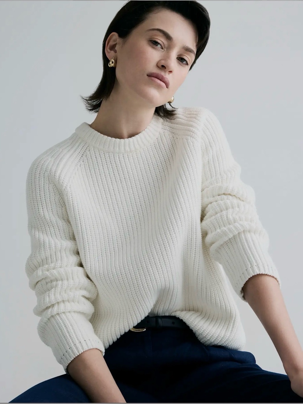 Quince Organic Cotton Fisherman Crew In Ivory